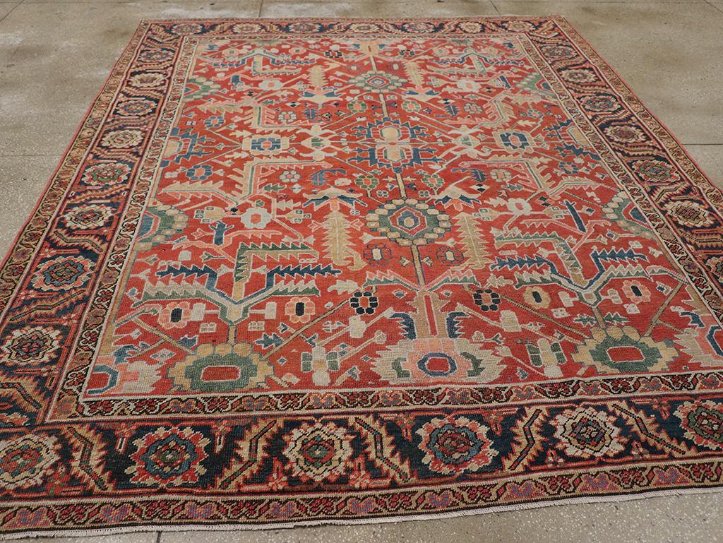 Antique Persian Heriz Room Size Carpet, No.32491 - Galerie Shabab