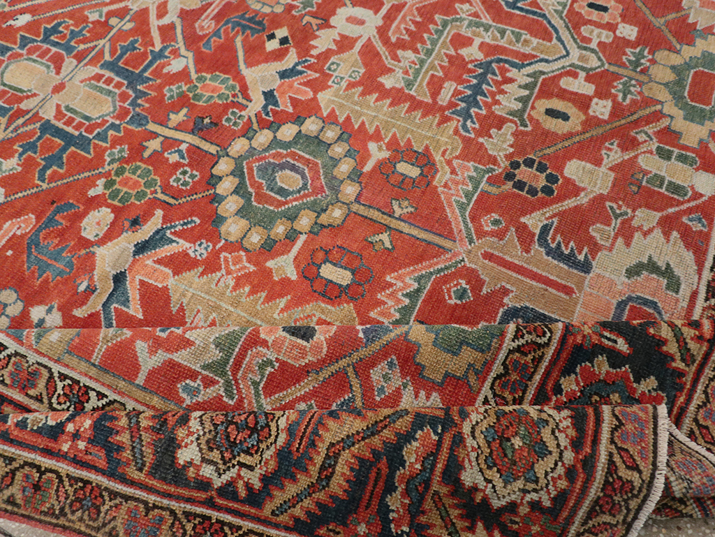 Antique Persian Heriz Room Size Carpet, No.32491 - Galerie Shabab