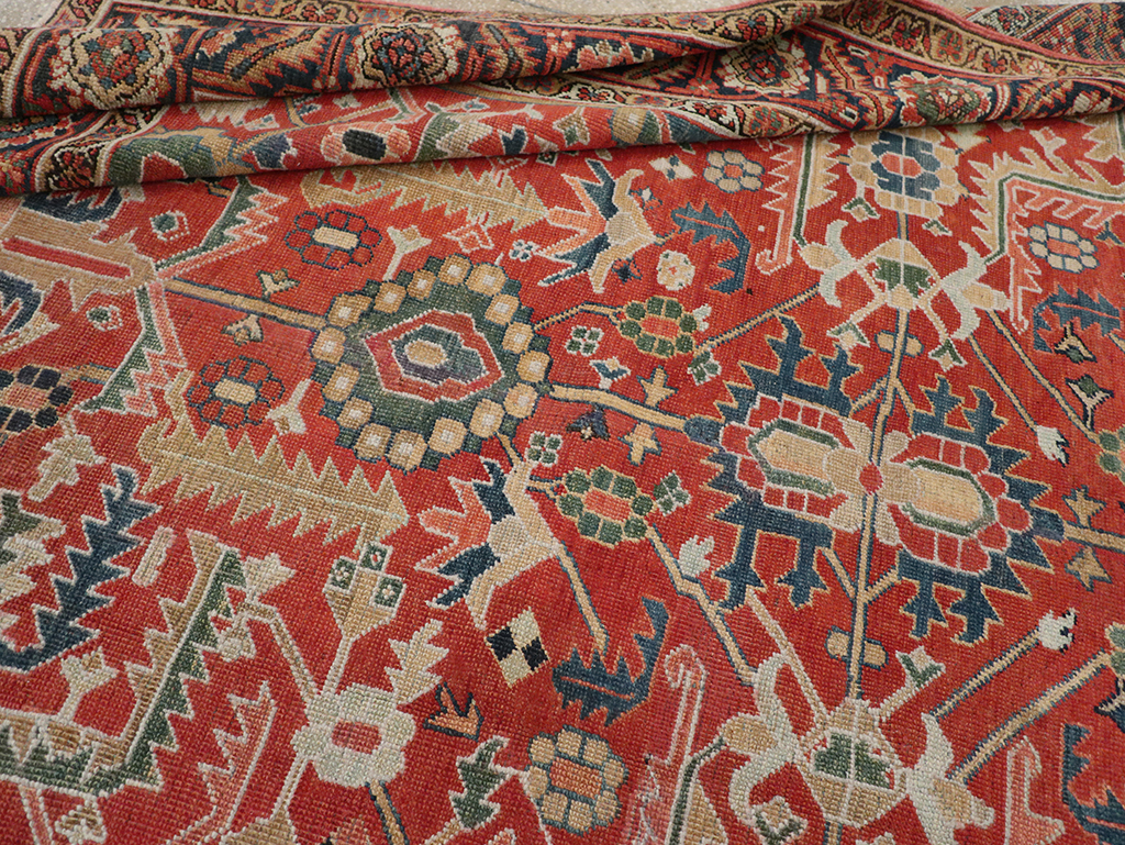 Antique Persian Heriz Room Size Carpet, No.32491 - Galerie Shabab