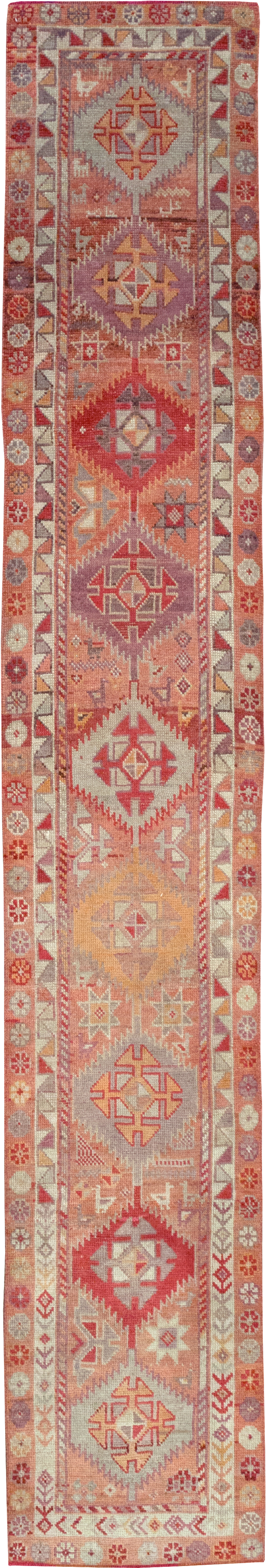 Vintage Turkish Oushak Runner, No.32494 - Galerie Shabab