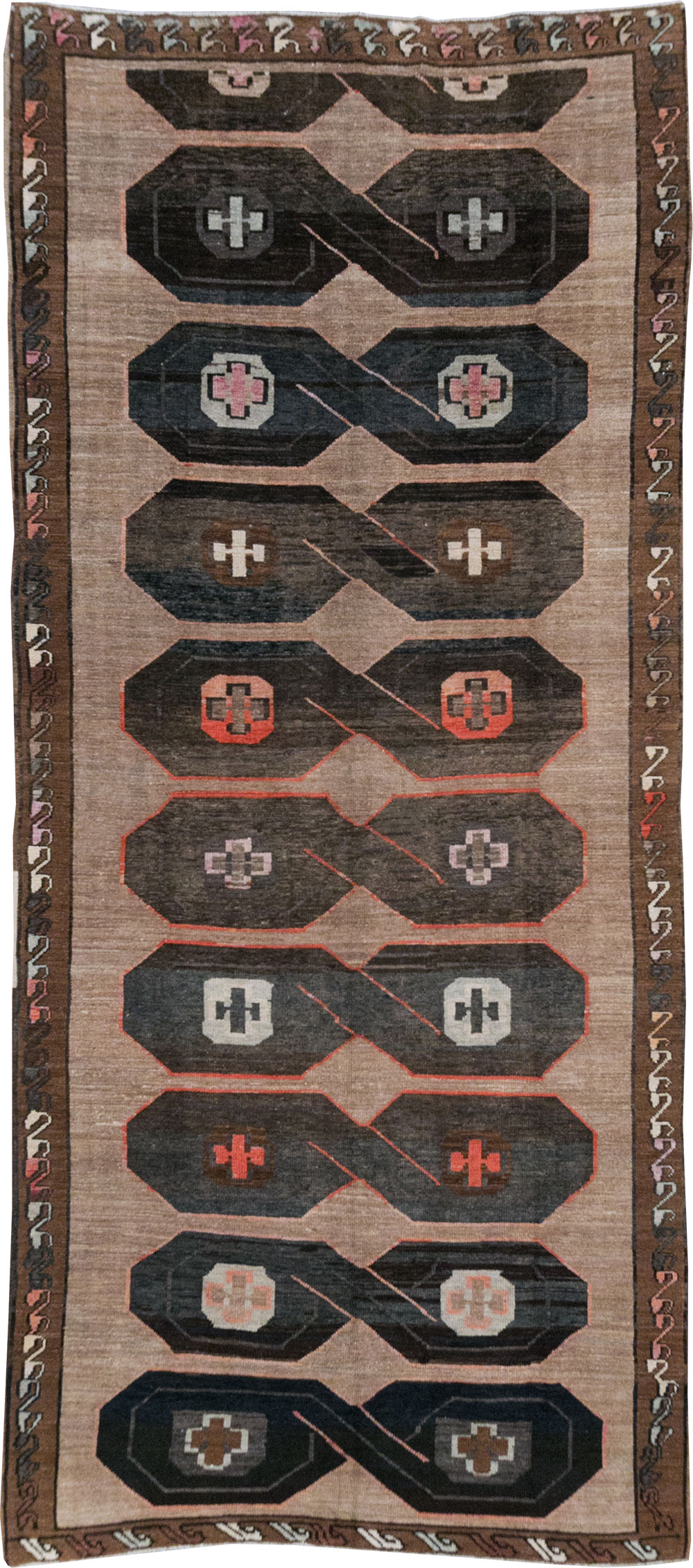 Vintage Turkish Anatolian Wide Gallery Runner, No.32496 - Galerie Shabab