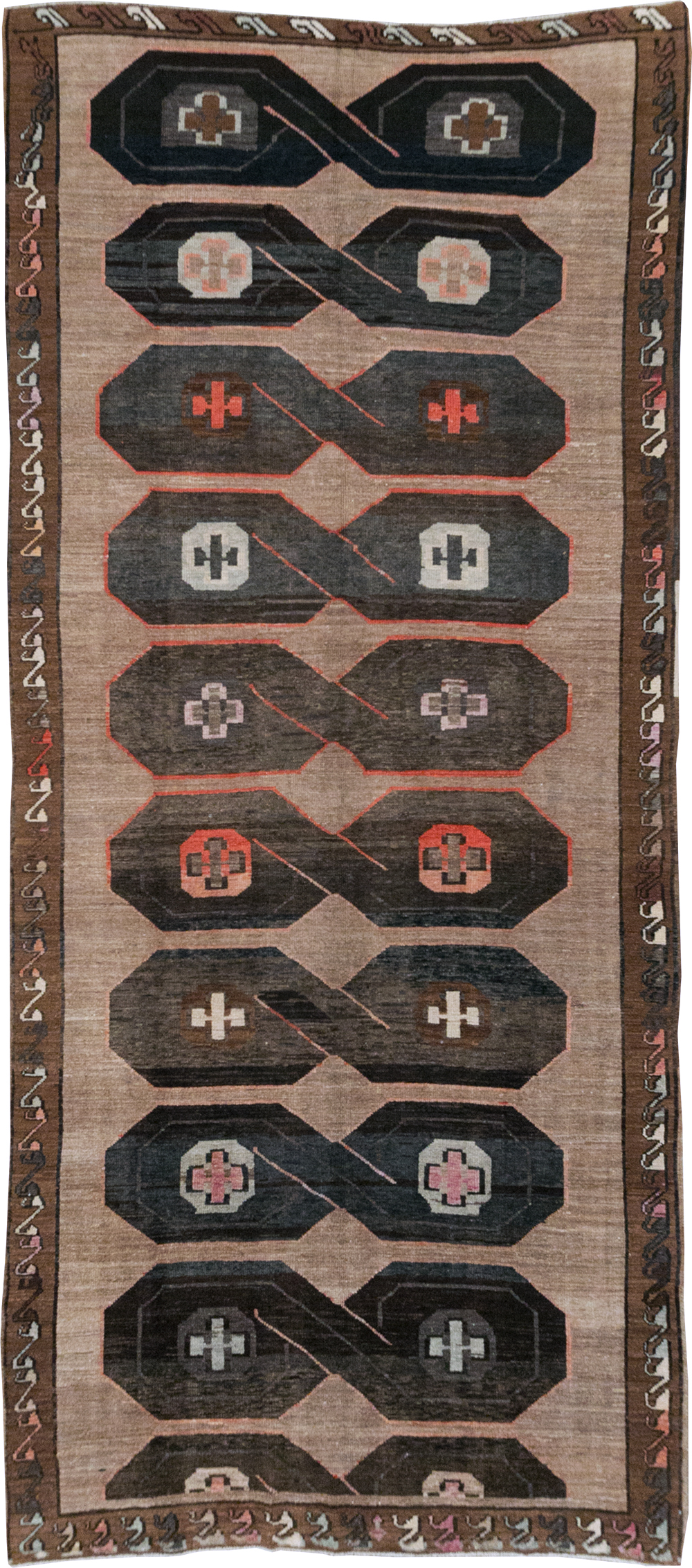 Vintage Turkish Anatolian Wide Gallery Runner, No.32496 - Galerie Shabab