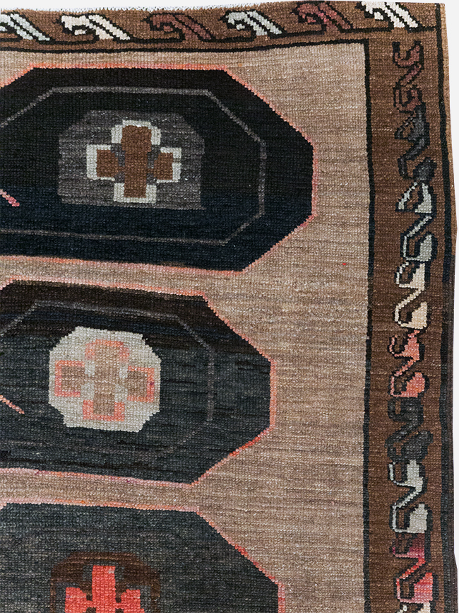 Vintage Turkish Anatolian Wide Gallery Runner, No.32496 - Galerie Shabab