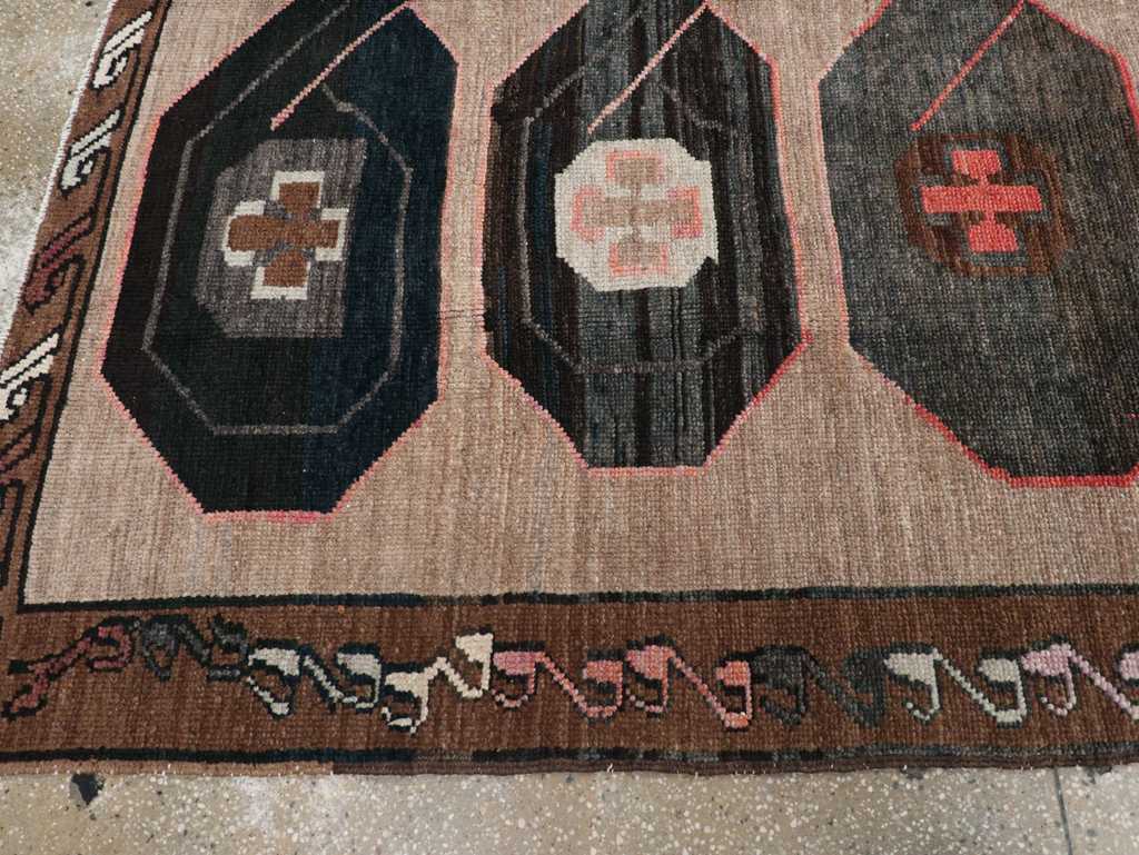 Vintage Turkish Anatolian Wide Gallery Runner, No.32496 - Galerie Shabab