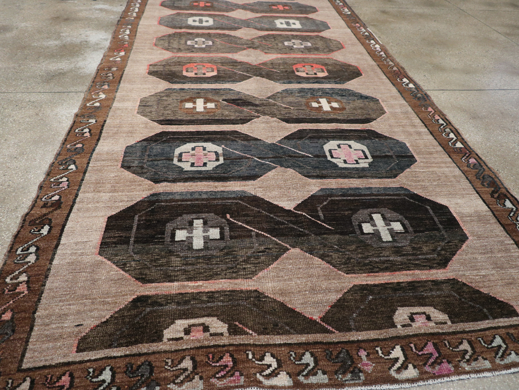 Vintage Turkish Anatolian Wide Gallery Runner, No.32496 - Galerie Shabab