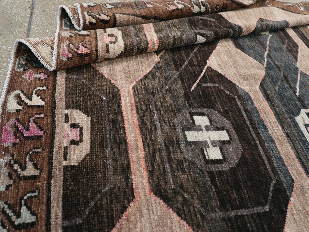 Vintage Turkish Anatolian Wide Gallery Runner, No.32496 - Galerie Shabab