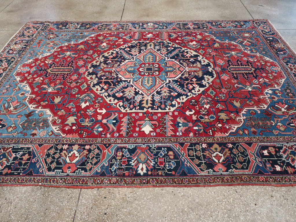 Antique Persian Heriz Small Room Size Carpet, No.32497 - Galerie Shabab