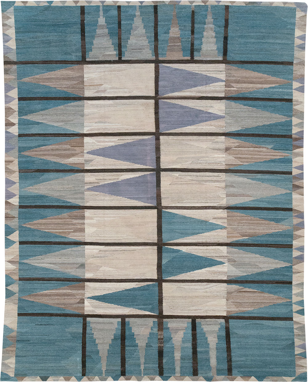 Modern Turkish Flatweave Large Carpet, No.32499 - Galerie Shabab