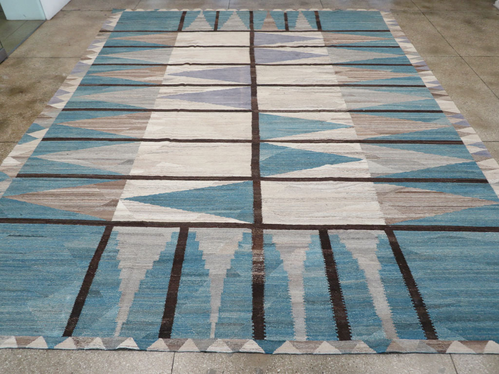 Modern Turkish Flatweave Large Carpet, No.32499 - Galerie Shabab