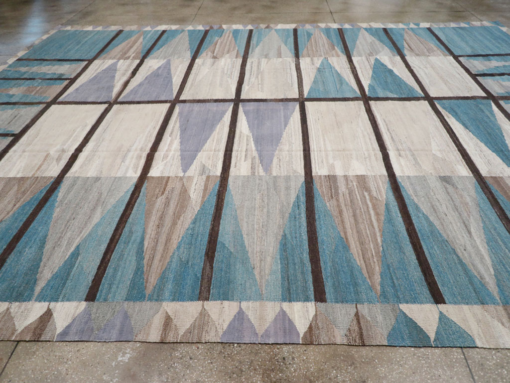 Modern Turkish Flatweave Large Carpet, No.32499 - Galerie Shabab