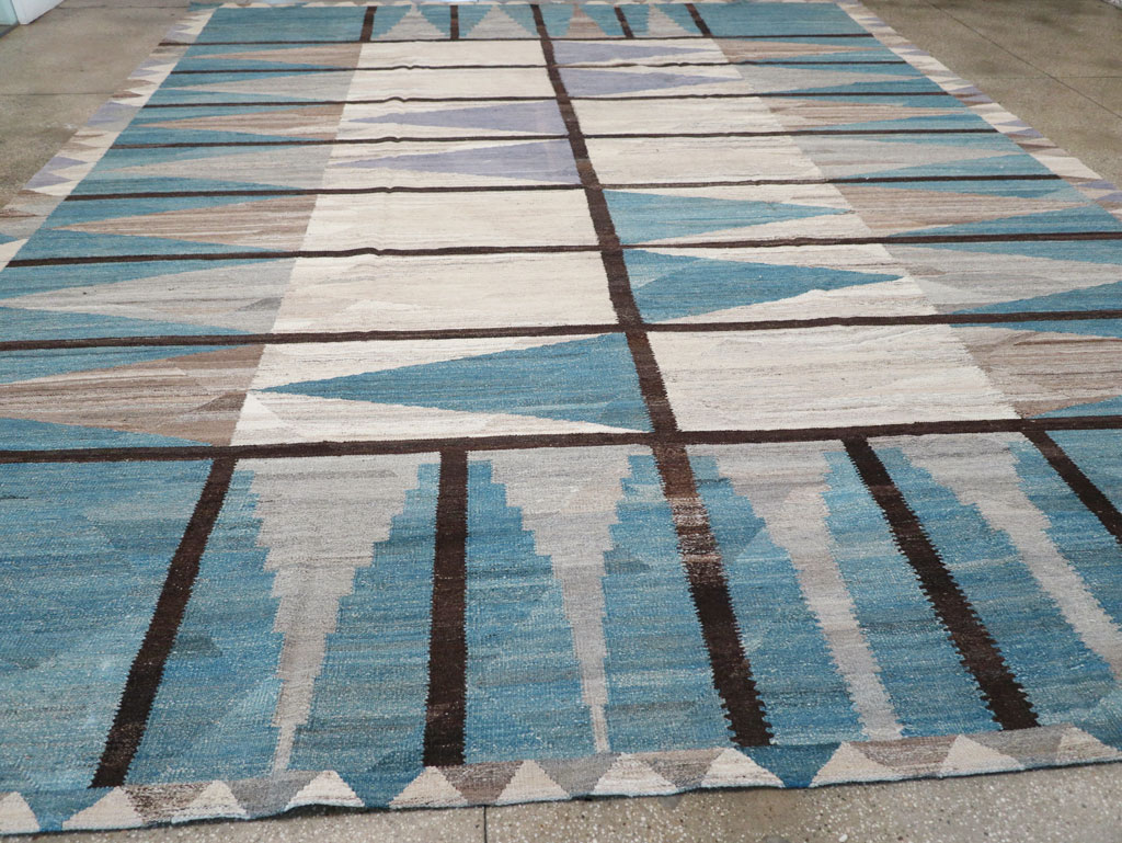 Modern Turkish Flatweave Large Carpet, No.32499 - Galerie Shabab