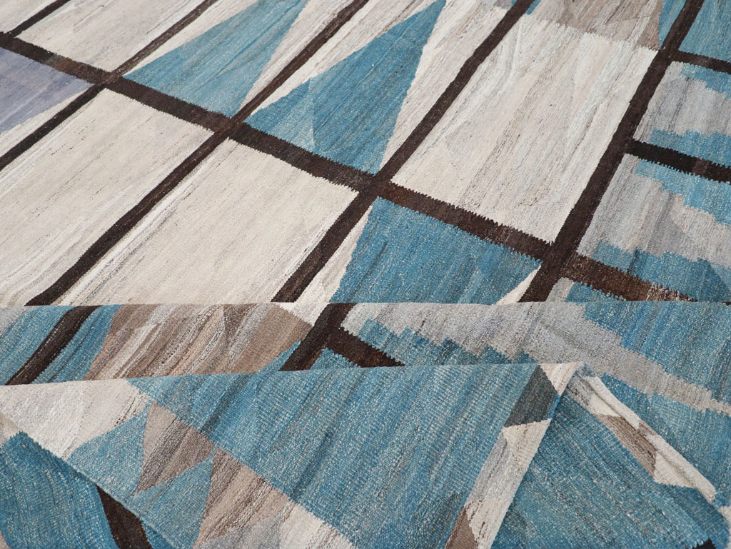 Modern Turkish Flatweave Large Carpet, No.32499 - Galerie Shabab