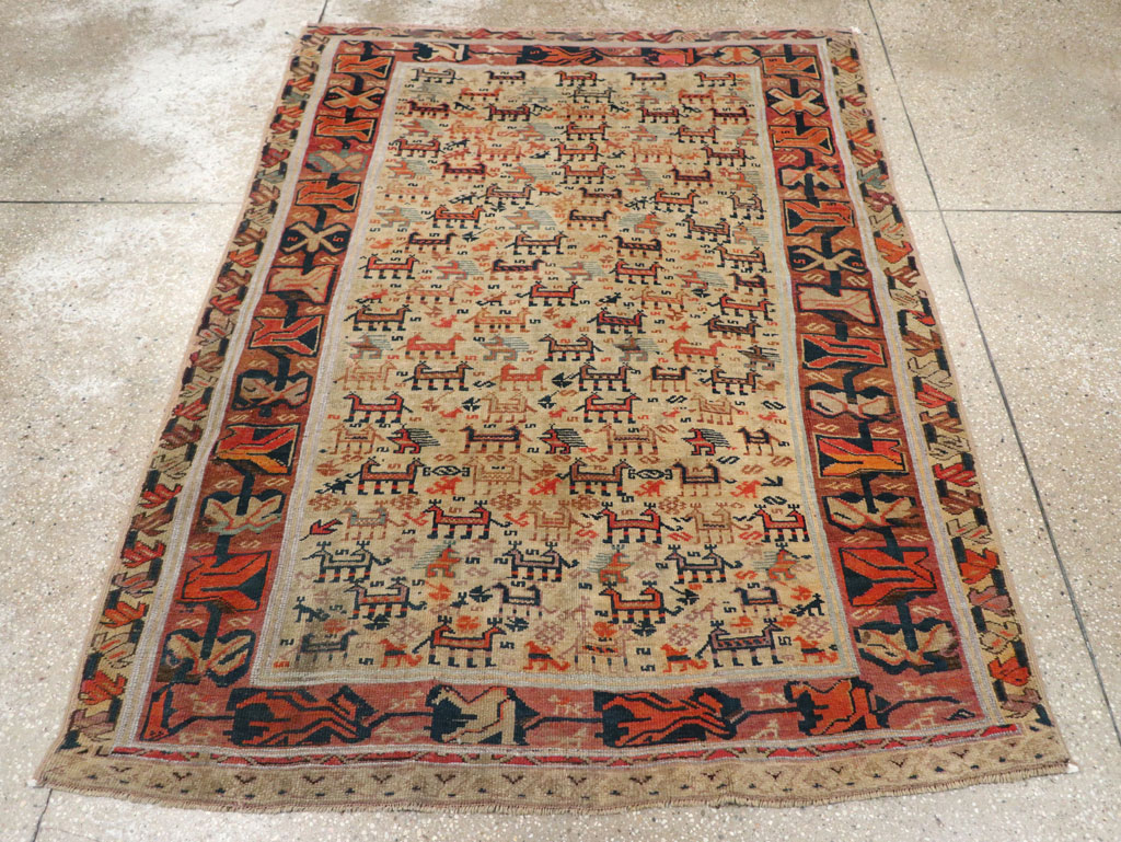 Antique Caucasian Shirvan Accent Rug, No.32512 - Galerie Shabab