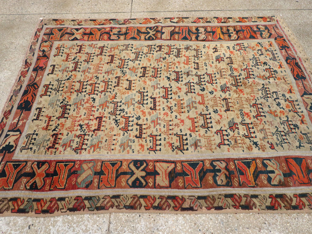 Antique Caucasian Shirvan Accent Rug, No.32512 - Galerie Shabab