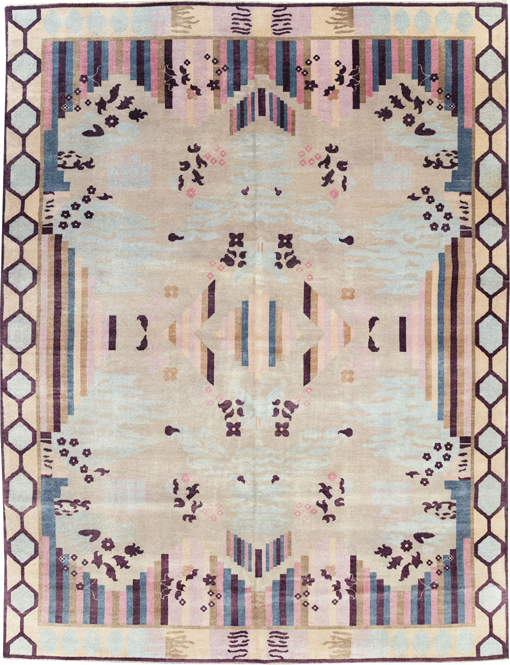 Modern Turkish Art Deco Room Size Carpet, No.32519 - Galerie Shabab