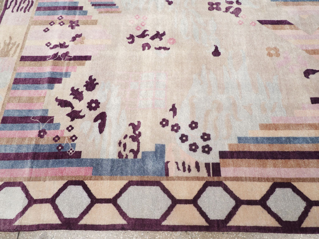 Modern Turkish Art Deco Room Size Carpet, No.32519 - Galerie Shabab