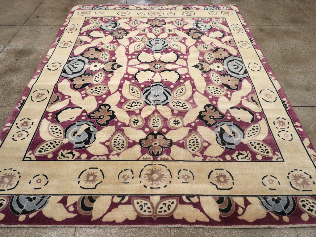 Modern Turkish Art Deco Style Room Size Carpet, No.32520 - Galerie Shabab