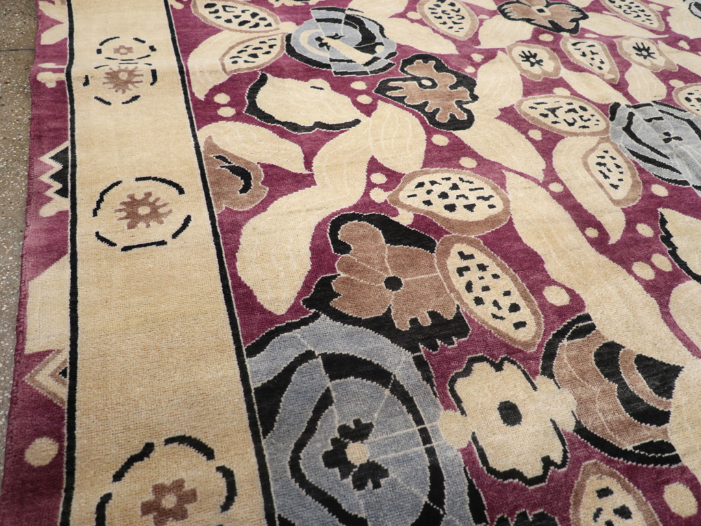 Modern Turkish Art Deco Style Room Size Carpet, No.32520 - Galerie Shabab