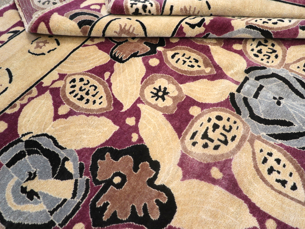 Modern Turkish Art Deco Style Room Size Carpet, No.32520 - Galerie Shabab