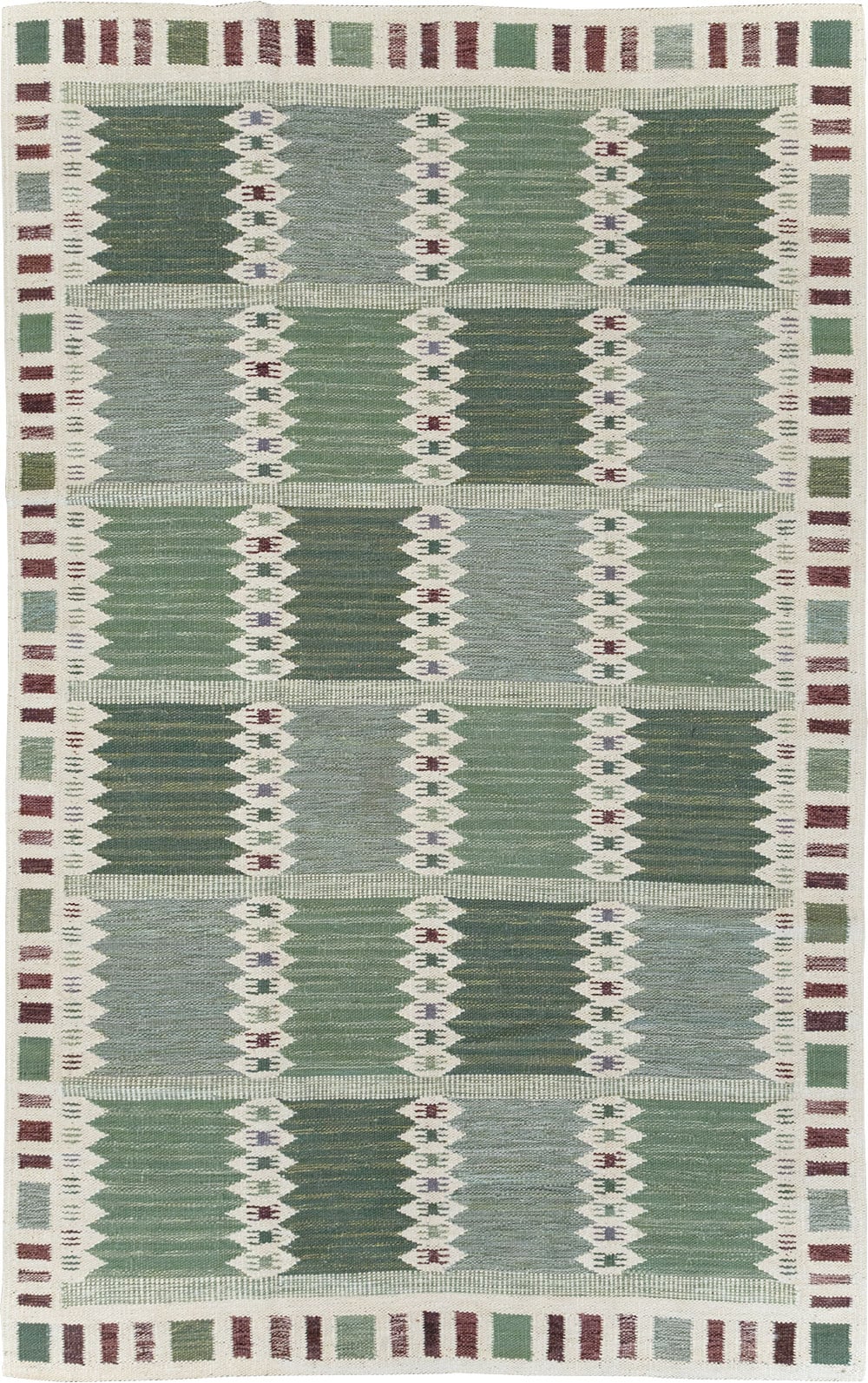 Swedish Inspired Contemporary Turkish Kilim Accent Rug, No.32522 - Galerie Shabab