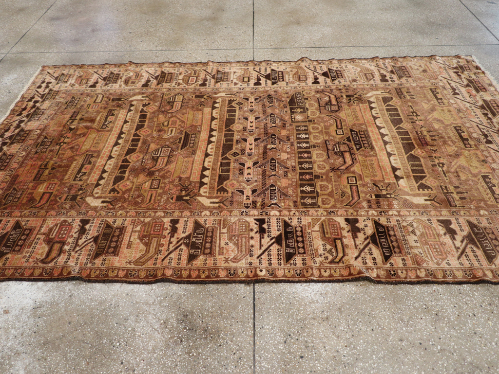 Vintage Afghan Pictorial War Rug, No.32529 - Galerie Shabab