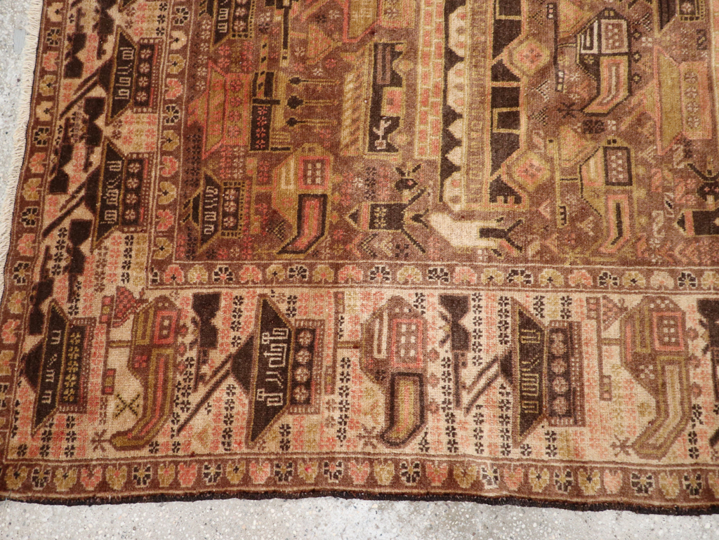Vintage Afghan Pictorial War Rug, No.32529 - Galerie Shabab