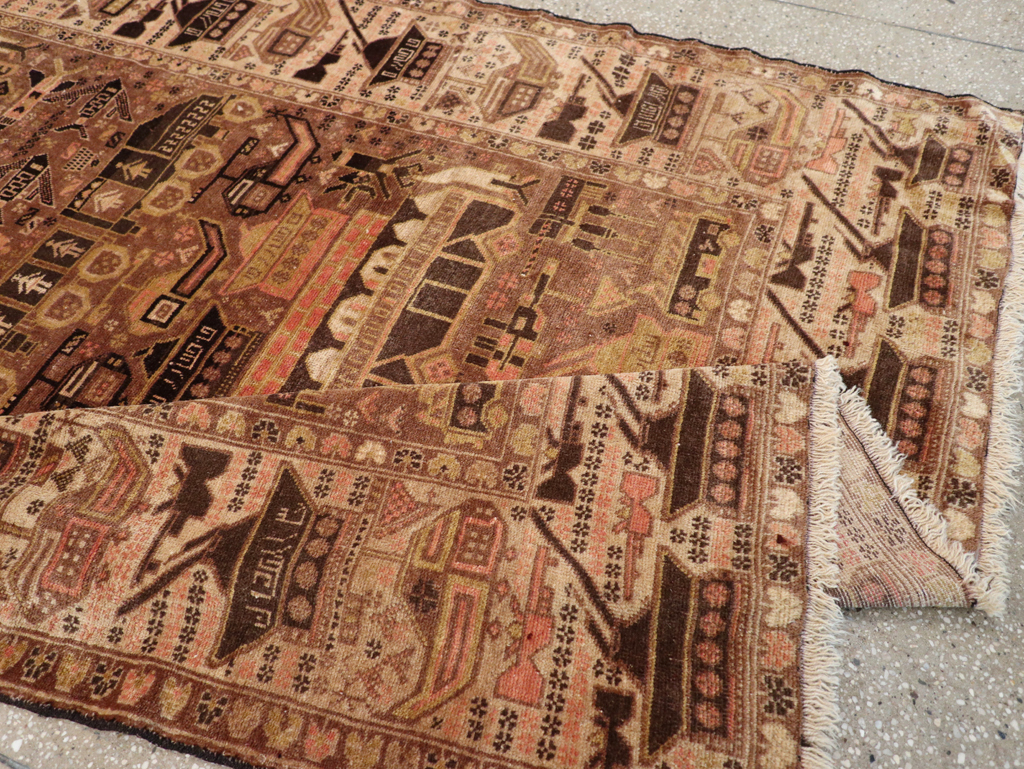 Vintage Afghan Pictorial War Rug, No.32529 - Galerie Shabab