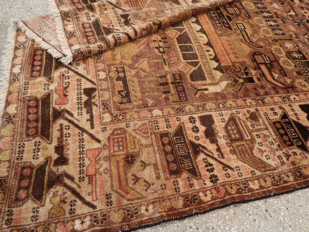 Vintage Afghan Pictorial War Rug, No.32529 - Galerie Shabab