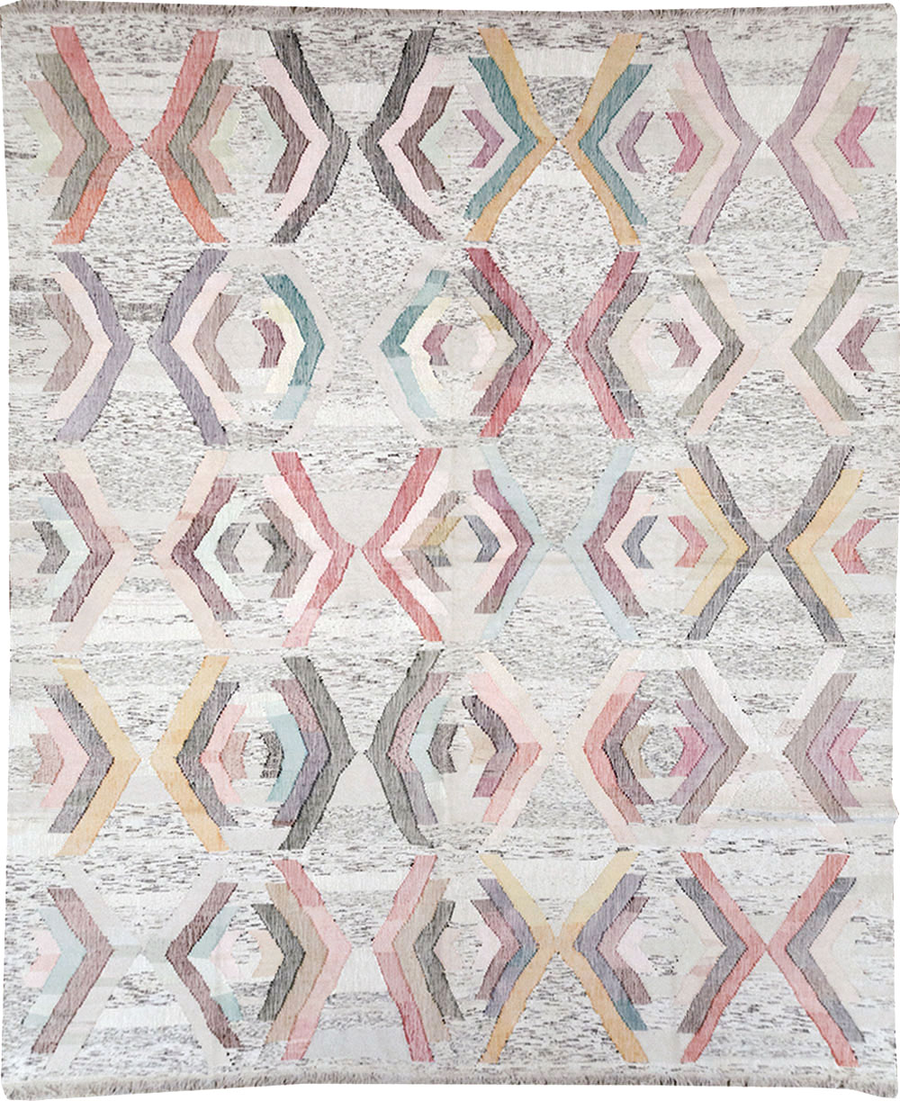 Contemporary Turkish Flatweave Large Room Size Carpet, No.32531 - Galerie Shabab