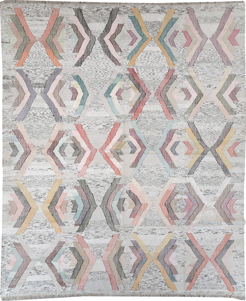 Contemporary Turkish Flatweave Large Room Size Carpet, No.32531 - Galerie Shabab