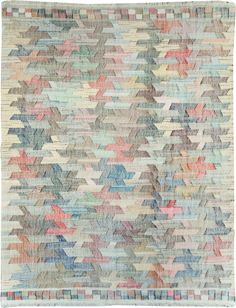 Modern Turkish Flatweave Kilim Large Room Size Carpet, No.32532 - Galerie Shabab