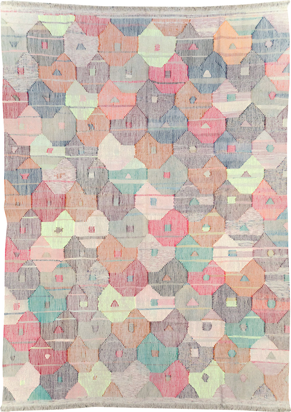 Contemporary Turkish Flatweave Room Size Carpet, No.32533 - Galerie Shabab