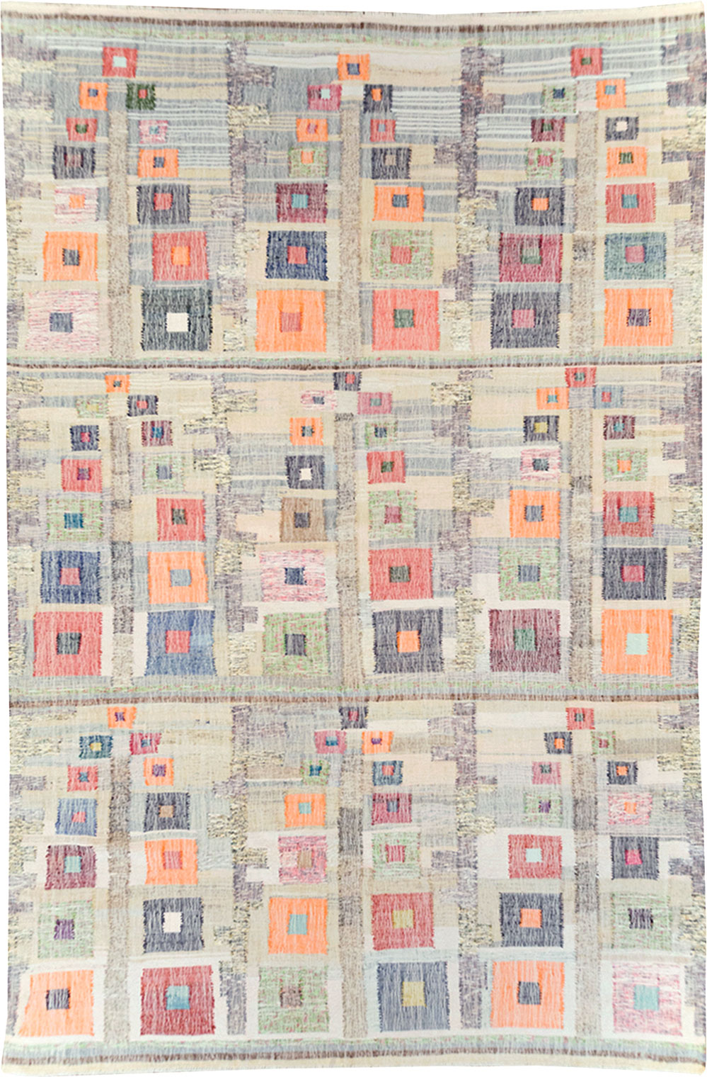 Contemporary Turkish Flatweave Room Size Carpet, No.32536 - Galerie Shabab