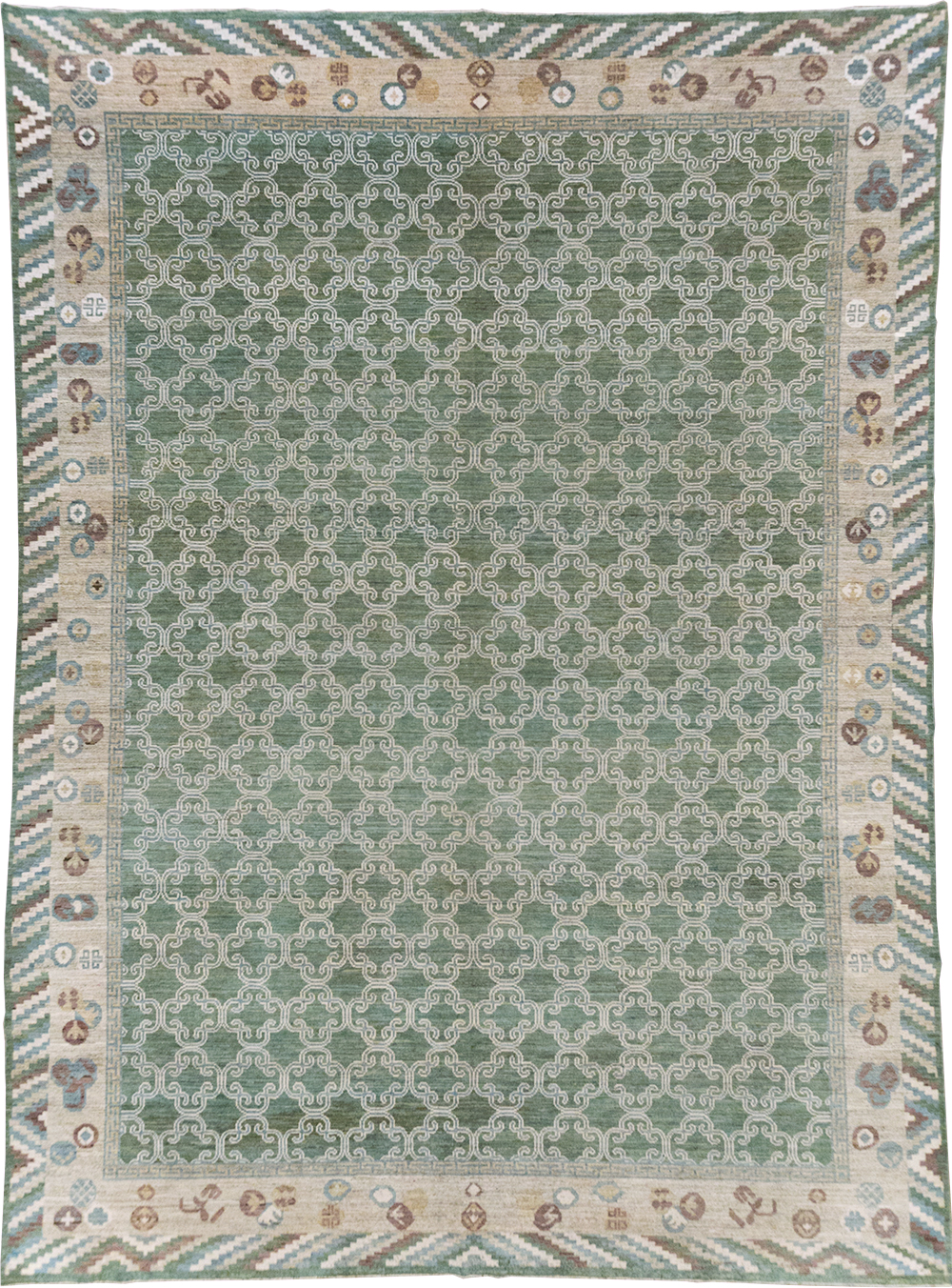Modern East Turkestan Khotan Room Size Carpet, No.32549 - Galerie Shabab