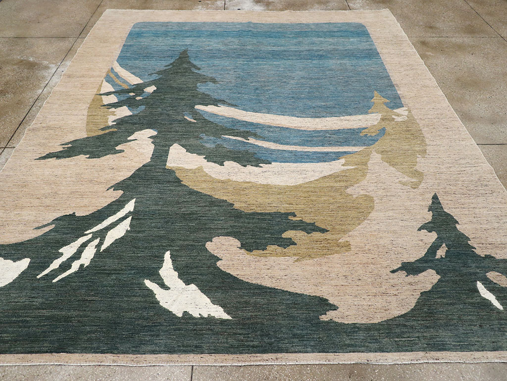 Modern East Turkestan Khotan Room Size Carpet, No.32556 - Galerie Shabab