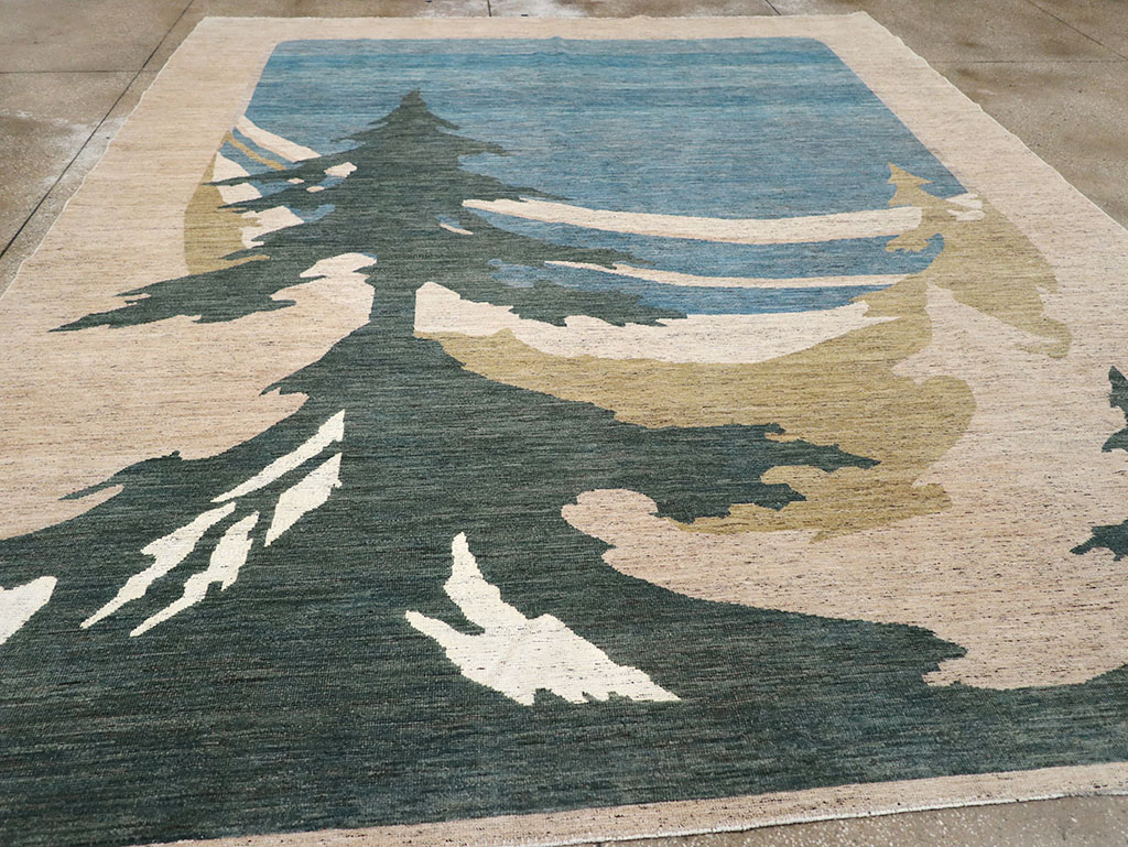 Modern East Turkestan Khotan Room Size Carpet, No.32556 - Galerie Shabab