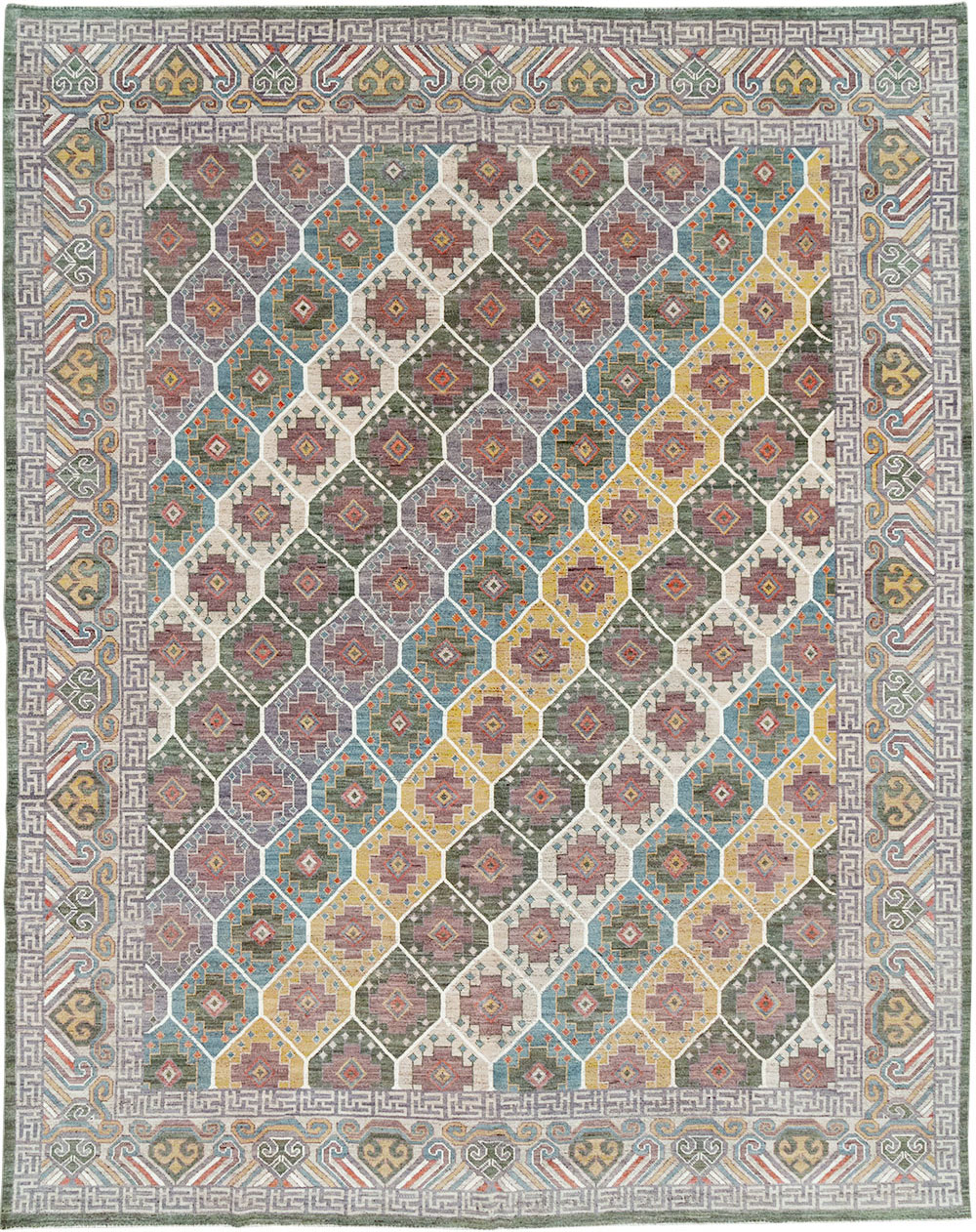 Modern East Turkestan Khotan Room Size Carpet, No.32562 - Galerie Shabab