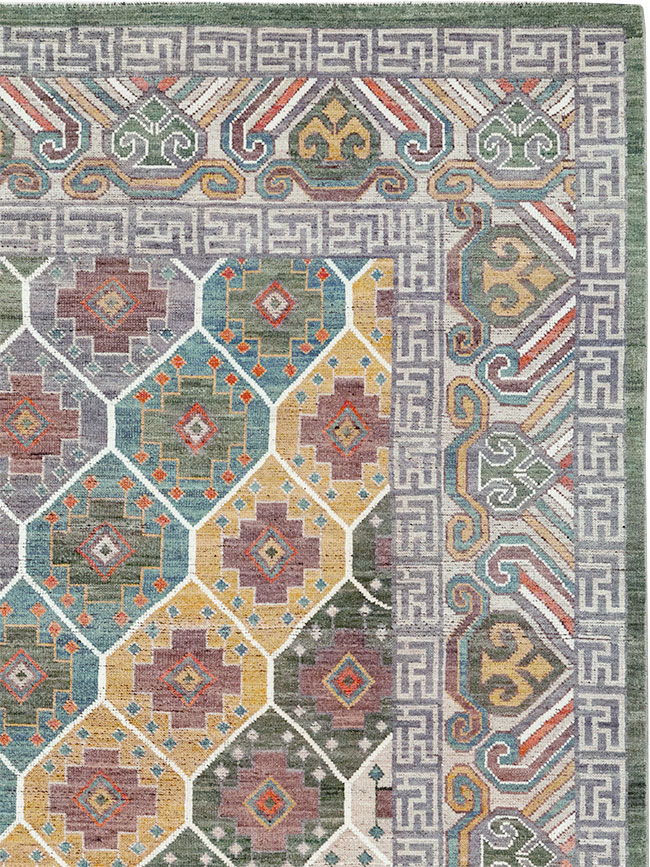 Modern East Turkestan Khotan Room Size Carpet, No.32562 - Galerie Shabab