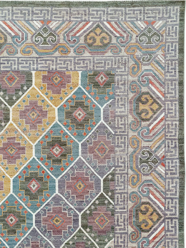 Modern East Turkestan Khotan Room Size Carpet, No.32562 - Galerie Shabab