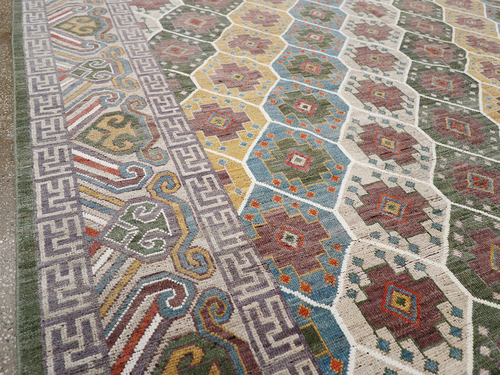 Modern East Turkestan Khotan Room Size Carpet, No.32562 - Galerie Shabab