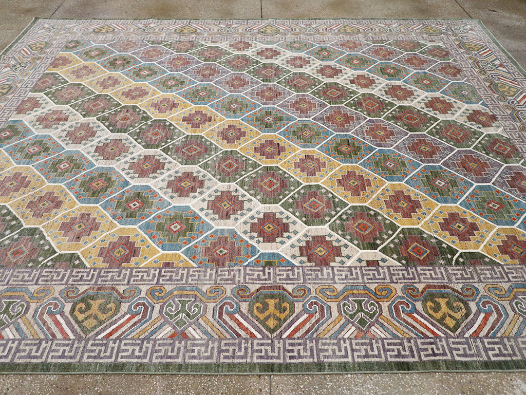 Modern East Turkestan Khotan Room Size Carpet, No.32562 - Galerie Shabab