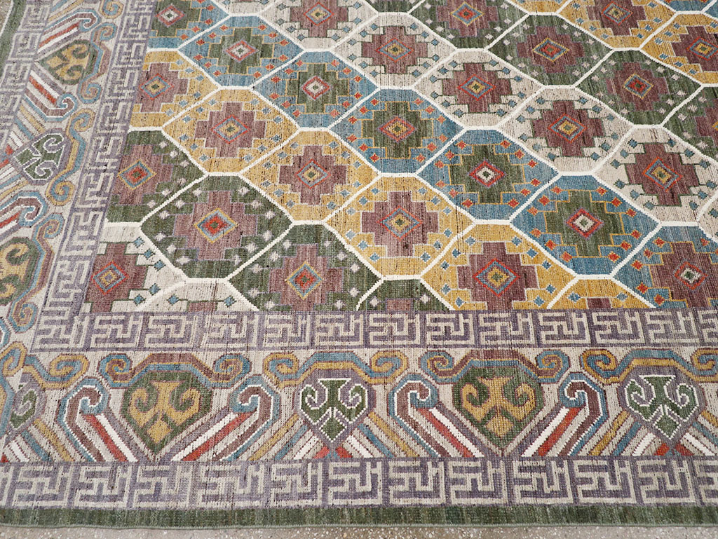 Modern East Turkestan Khotan Room Size Carpet, No.32562 - Galerie Shabab