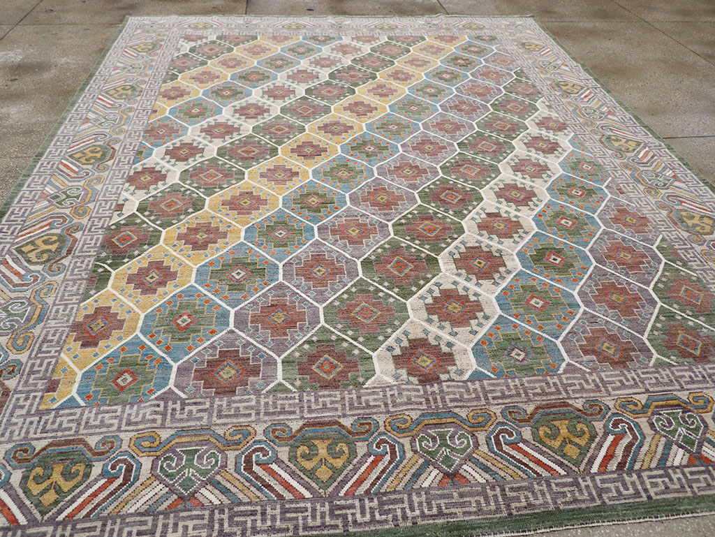 Modern East Turkestan Khotan Room Size Carpet, No.32562 - Galerie Shabab