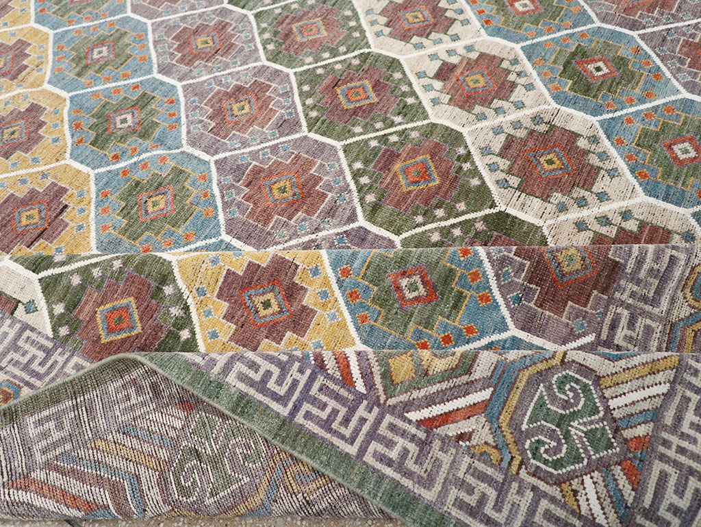Modern East Turkestan Khotan Room Size Carpet, No.32562 - Galerie Shabab