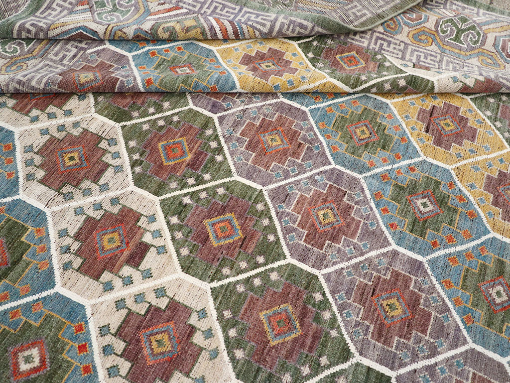 Modern East Turkestan Khotan Room Size Carpet, No.32562 - Galerie Shabab