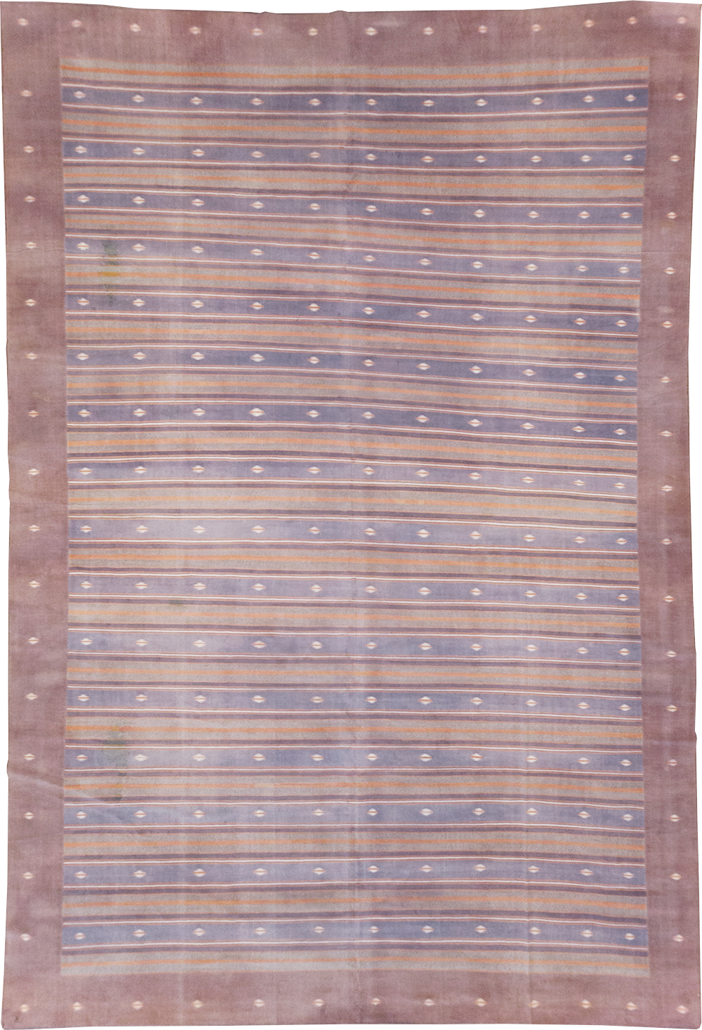 Vintage Indian Flatweave Dhurrie Large Room Size Carpet, No.32563 - Galerie Shabab