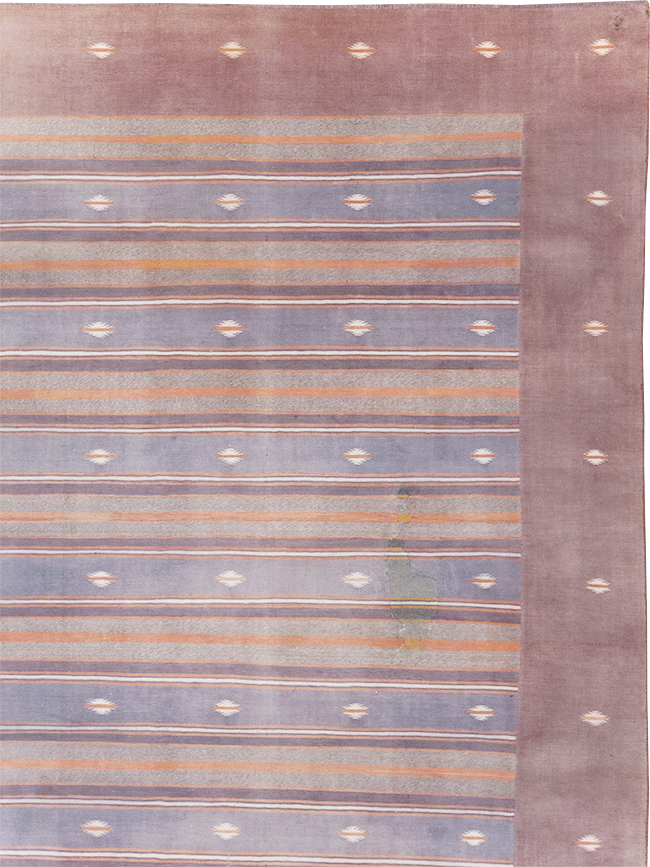 Vintage Indian Flatweave Dhurrie Large Room Size Carpet, No.32563 - Galerie Shabab