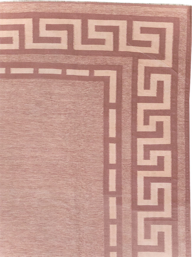 Vintage Indian Flatweave Dhurrie Room Size Carpet, No.32564 - Galerie Shabab