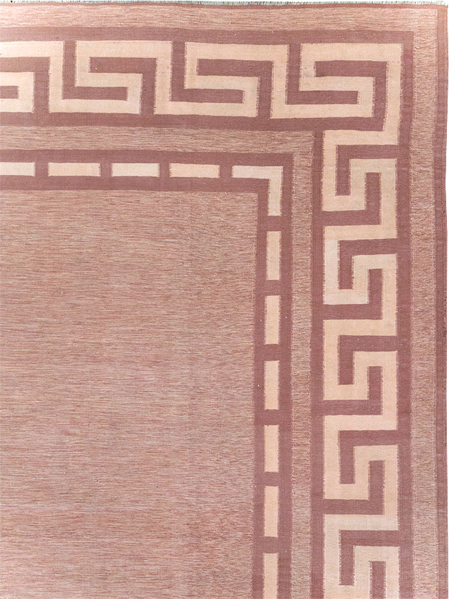 Vintage Indian Flatweave Dhurrie Room Size Carpet, No.32564 - Galerie Shabab