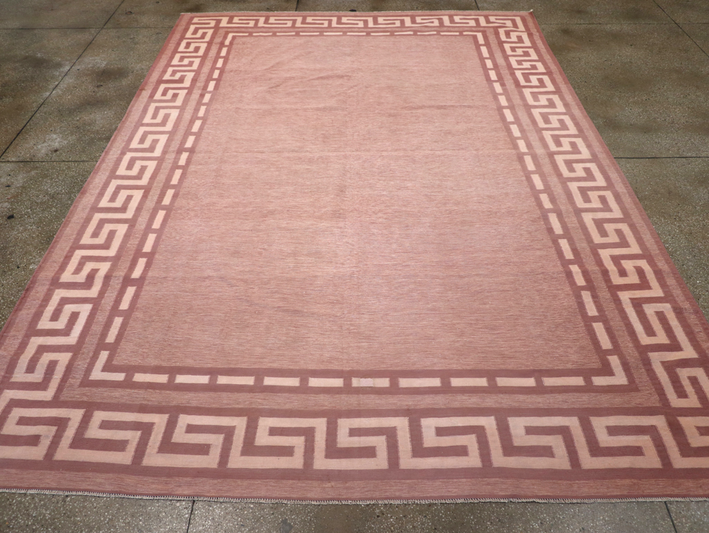 Vintage Indian Flatweave Dhurrie Room Size Carpet, No.32564 - Galerie Shabab